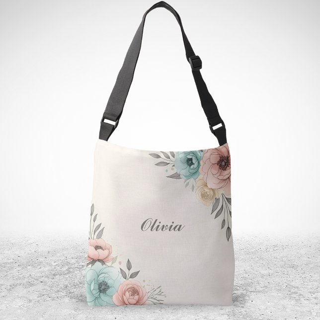Bolsa Ajustável Flores Desenho Delicadas a Aguarela (Criador carregado)