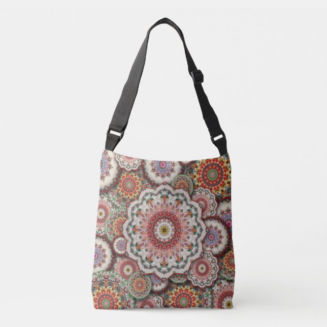 Bolsa Ajustável flores do mosaico persa damasco mandala chic elega (Frente)