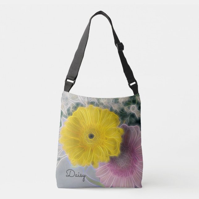 Bolsa Ajustável Flores Elétricas bonito Cor-de-rosa Amarelo *Perso (Frente)