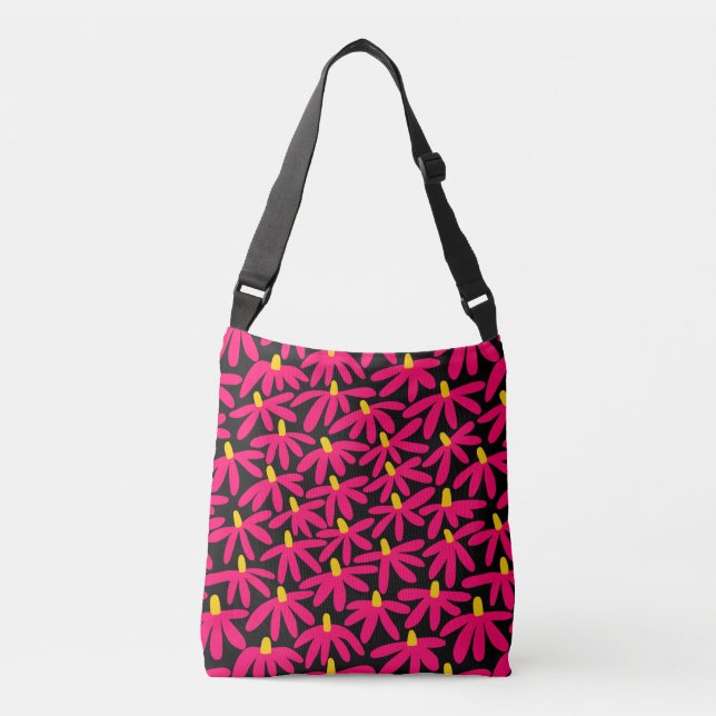Bolsa Ajustável Flores Estilizadas - Crimson, Amber e Black (Frente)