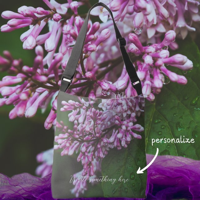 Bolsa Ajustável Flores lilás púrpuras após a chuva (Criador carregado)