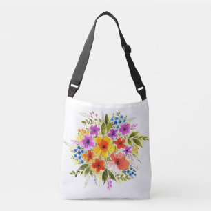 Bolsa Ajustável Flores pintadas à mão, buquê de aquarela brilhante