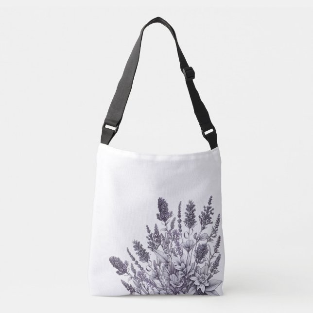 Bolsa Ajustável Flores Pretas e Brancas (Frente)
