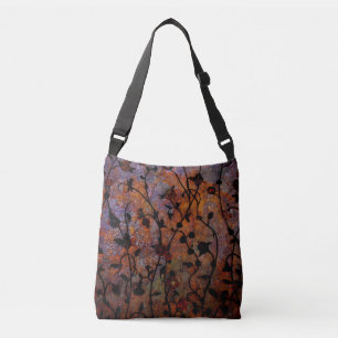 Bolsa Ajustável Flores selvagens Laranja roxa-escura