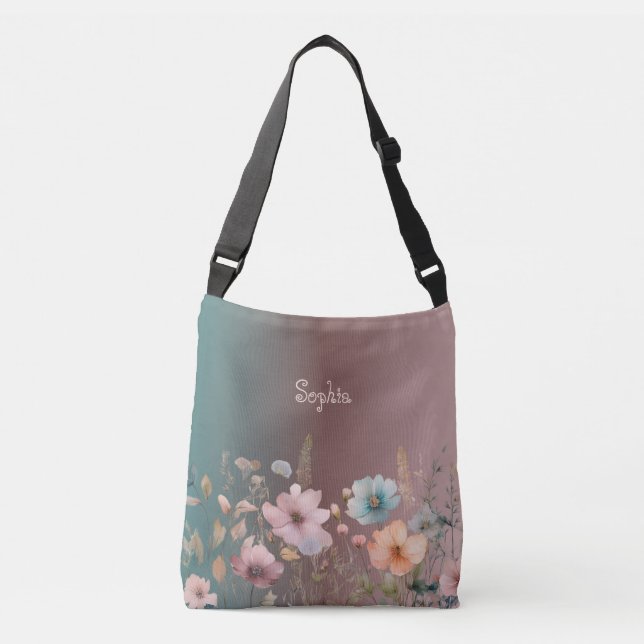 Bolsa Ajustável Flores Silvestres Pastel Primavera Personalizar Gr (Frente)