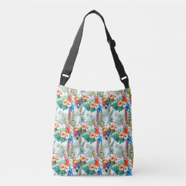 Bolsa Ajustável Flores tropicais e tucano