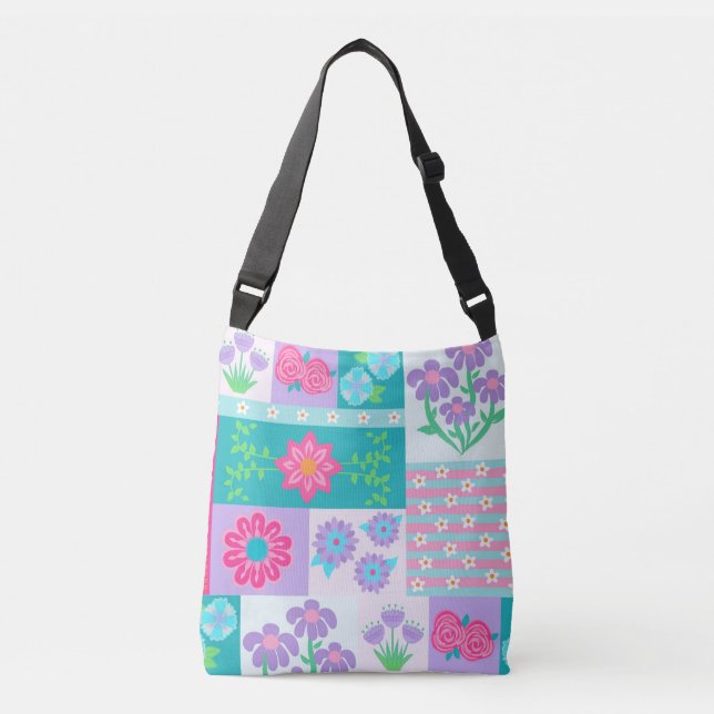 Bolsa Ajustável Flores Vibrantes em Flor Design (Frente)