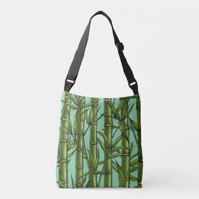 Bolsa Ajustável Floresta de bambu em azul claro (Frente)