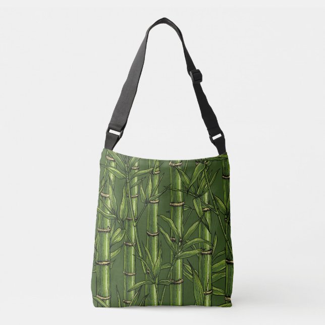 Bolsa Ajustável Floresta de bambu em verde (Frente)