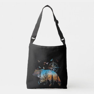 Bolsa Ajustável Floresta De Silhueta De Ursos E Amantes Da Naturez