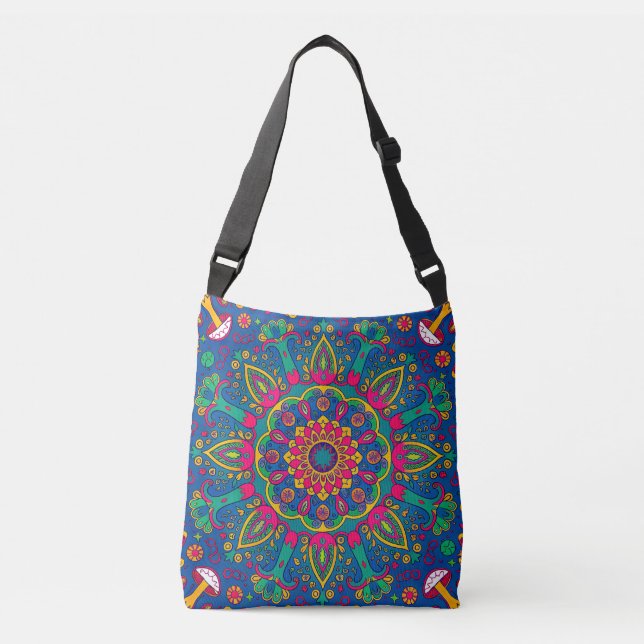 Bolsa Ajustável Floresta Psicodélica Mandala (Frente)
