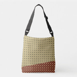 Bolsa Ajustável Flower and Diamond Pattern Gold Red