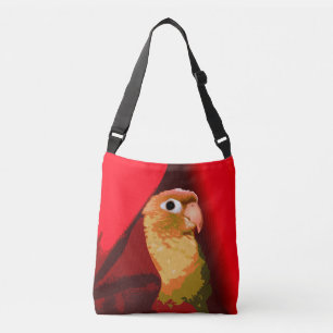 Bolsa Ajustável Fofinho Pineapple Green Cheek Conure Vermelho