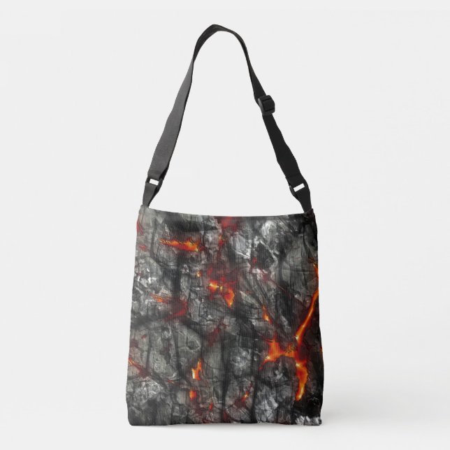 Bolsa Ajustável Fogo vermelho, fantástica textura de abstrato pret (Verso)