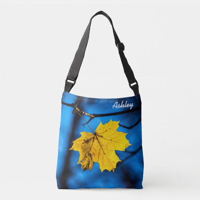 Bolsa Ajustável Folha Amarelo no Azul (Frente)