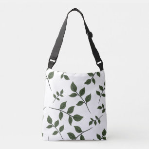 Bolsa Ajustável Folhagem com Folhas Verdes em Branco