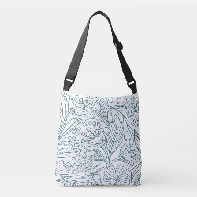 Bolsa Ajustável Folhas de Hibisco Florais Simples e Elegantes | (Frente)