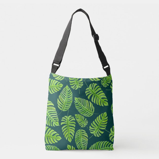 Bolsa Ajustável Folhas de Monstera, padrão de aquarela tropical (Frente)