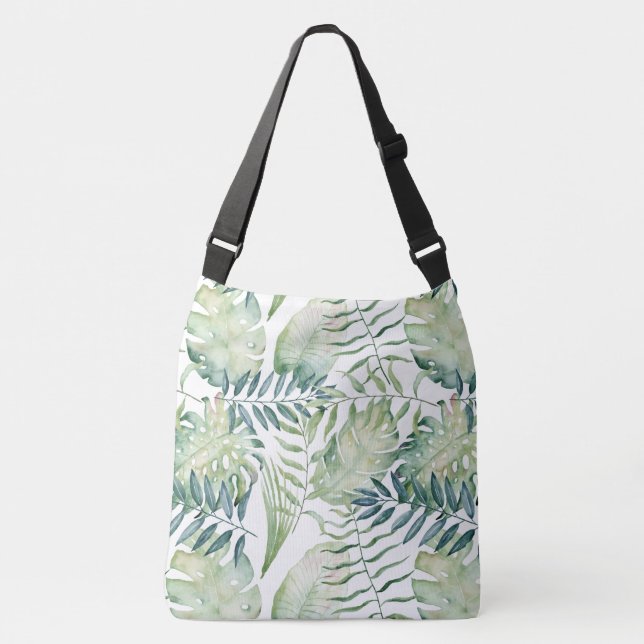 Bolsa Ajustável Folhas de palmeira tropicais verdes (Frente)