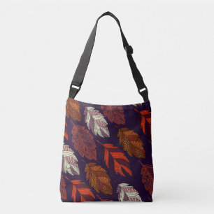 Bolsa Ajustável Folhas Diagonais: Padrão De Vintagem Desenhado À M