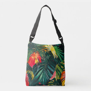 Bolsa Ajustável Folhas tropicais coloridas e flores  