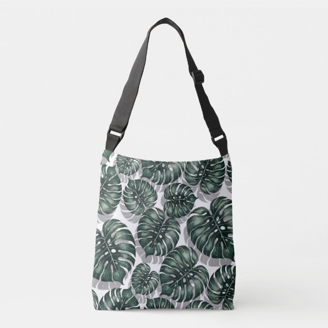 Bolsa Ajustável Folhas tropicais, monstera da selva (Frente)