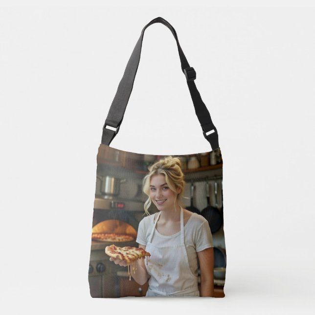 Bolsa Ajustável Foto de Comer Pizza Personalizar Customizar (Frente)