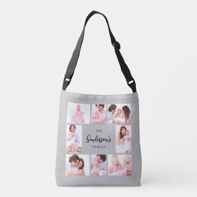 Bolsa Ajustável Foto de família em 8 seções em moldura cinza (Verso)