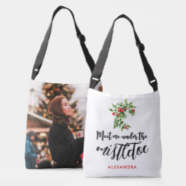 Bolsa Ajustável Foto de pintura de visco vermelho verde de Natal f