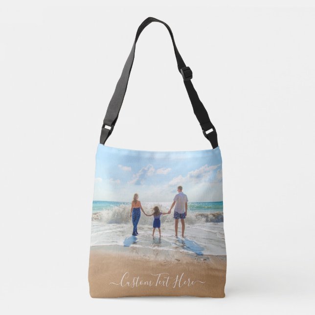 Bolsa Ajustável Foto personalizada e barra de corpo de texto - seu (Verso)