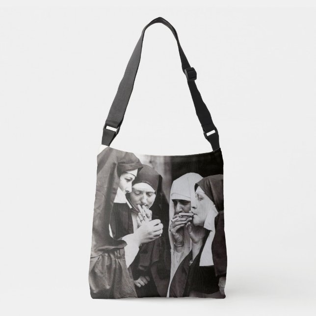 Bolsa Ajustável Fotografia Vintage de Freiras Fumando (Frente)