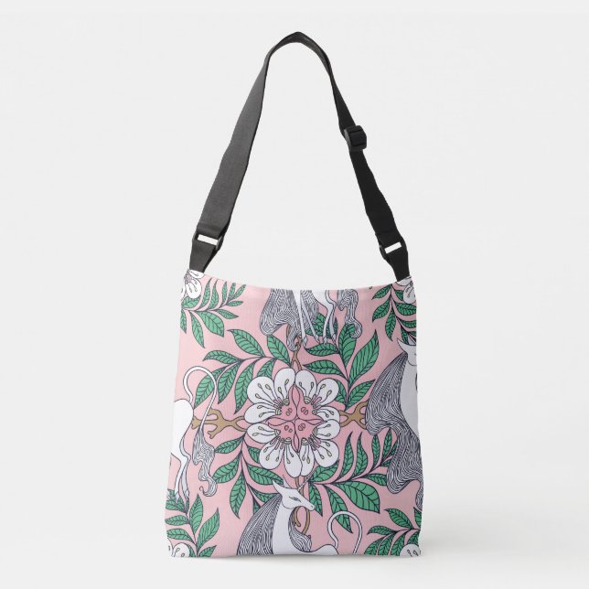 Bolsa Ajustável Fox Pattern: Whimsical Vintage Invisível (Frente)