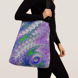Bolsa Ajustável Fractal roxo e verde