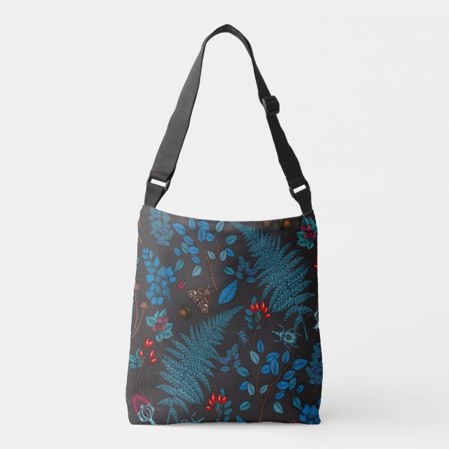 Bolsa Ajustável Framboesas, folhas e insetos 1 (Frente)