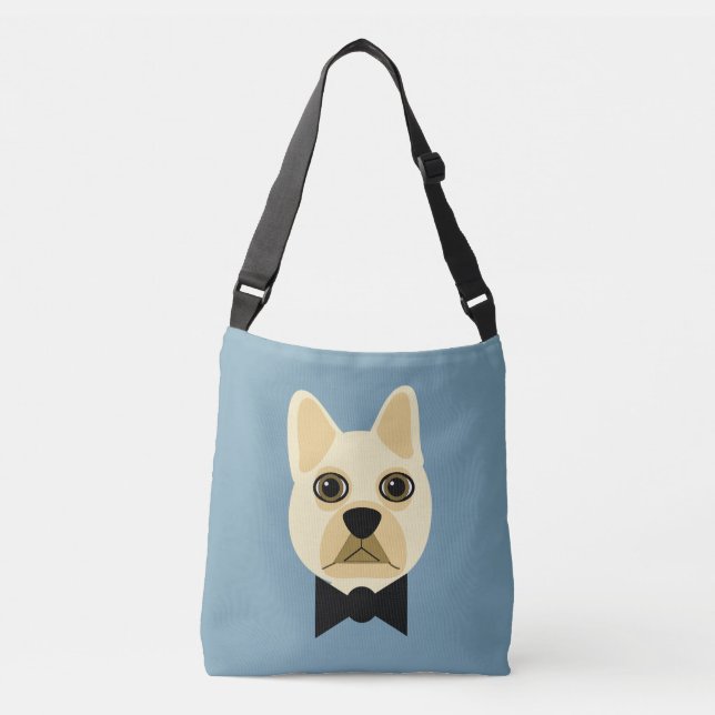 Bolsa Ajustável French Bulldog with bowtie blue (Frente)
