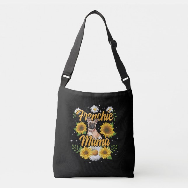 Bolsa Ajustável Frenchie Mama French Buldog Dog Sunflower (Frente)