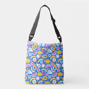 Bolsa Ajustável Frutas tropicais suculentas - Fundo azul