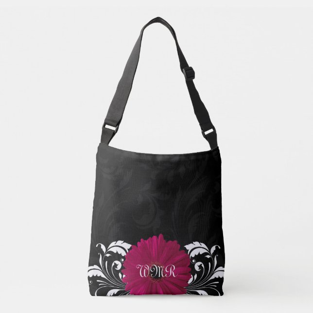 Bolsa Ajustável Fuchsia, Gerbera Daisy Negra (Frente)