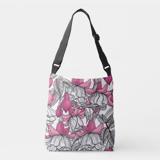 Bolsa Ajustável Fúcsia em branco e rosa (Frente)