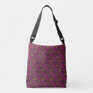 Bolsa Ajustável Fúcsia Margaridas Dançantes em Aquarela