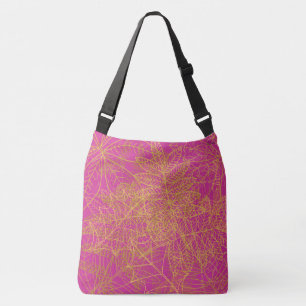 Bolsa Ajustável Fundo Clássico Dourado Folha Fuchsia