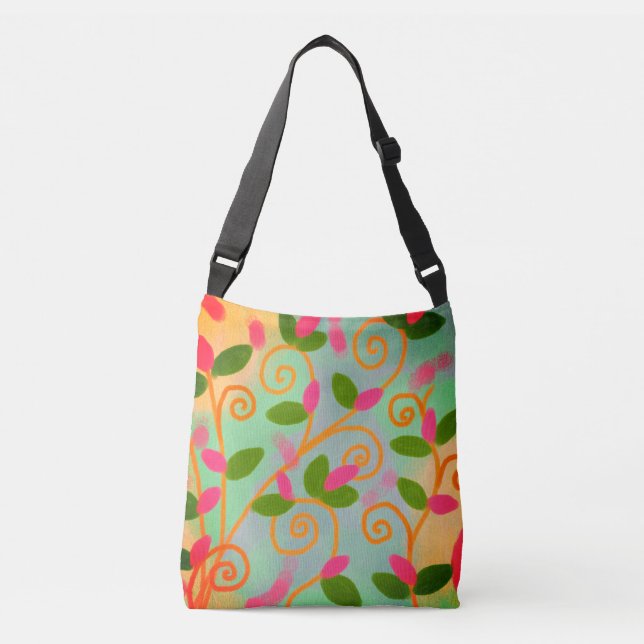 Bolsa Ajustável Funky Abstrato Floral (Frente)
