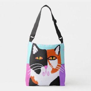 Bolsa Ajustável Funky Calico Cat Abstrato Art