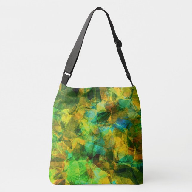 Bolsa Ajustável Funky Greens Moderno Design Abstrato (Verso)