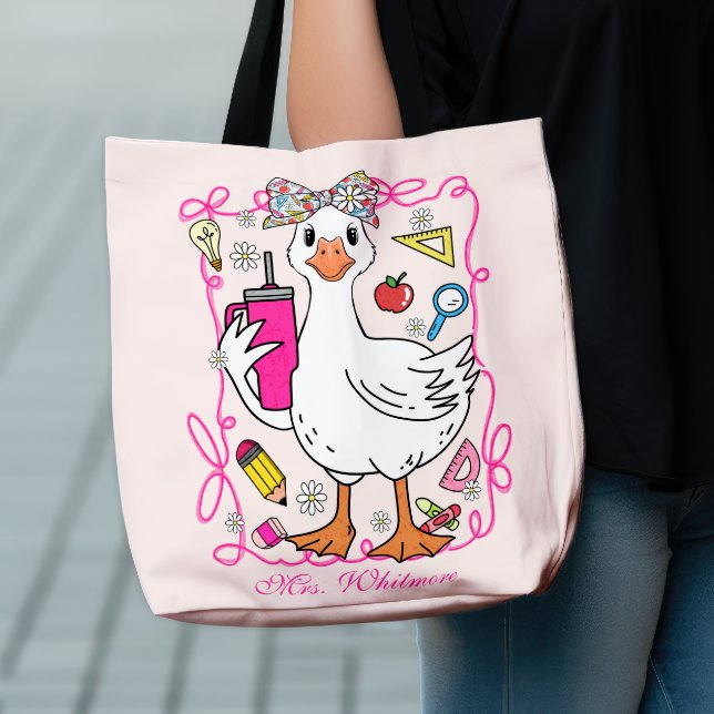 Bolsa Ajustável Funny Teacher Goose Back to School (Criador carregado)