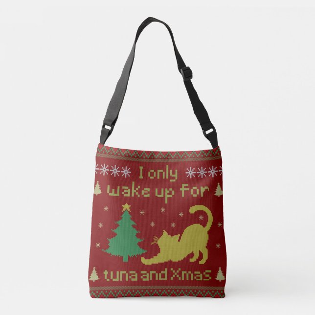 Bolsa Ajustável Funny Tuna Christmas Cat, Ugly Xmas Style (Verso)