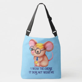 Bolsa Ajustável Furry Cheese Man Business Mouse Tie Glasses Nerdy