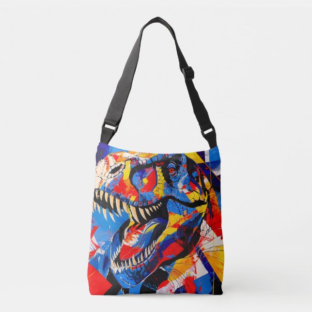Bolsa Ajustável Fusão do Dinossauro T-rex Retro Selvagem (Frente)