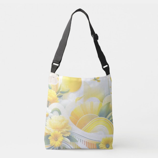Bolsa Ajustável Fusão Solar: Designs Vibrantes em Amarelo e Lima (Frente)