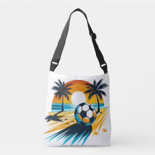 Bolsa Ajustável Futebol de Verão Tropical Retro Futebol de Praia P